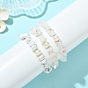 3Pcs 3 Styles Natural & Synthetic Mixed Gemstone Chip & Natural Cultured Freshwater Pearl Beaded Stretch Bracelets Set for Women BJEW-JB13762-01-2