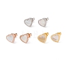 6 Pairs Natural White Shell Heart Stud Earrings EJEW-G291-02M-2