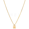 1Pc Stainless Steel Letter Rectangle Pendant Necklaces NJEW-LP0001-34K-G-1