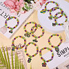 10Pcs Carnival Acrylic & Glass Pearl Bead Bracelets BJEW-CA00004-5