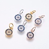 Brass Micro Pave Cubic Zirconia Charms RB-I077-26-RS-1