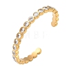 304 Stainless Steel & Cubic Zirconia Cuff Bangles for Women BJEW-T031-01B-4