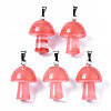 Cherry Quartz Glass Pendants G-N0325-10F-1