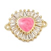 Brass Pave Clear Cubic Zirconia Connector Charms KK-A293-12G-2