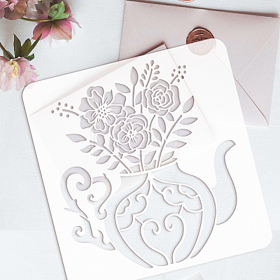 PET Hollow Out Drawing Painting Stencils DIY-WH0391-0213-1