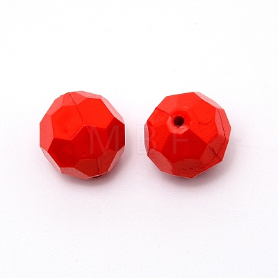 Opaque Acrylic Beads SACR-WH0002-13-1