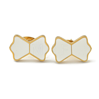 Ion Plating(IP) Bowknot 304 Stainless Steel Stud Earrings EJEW-G400-44G-1