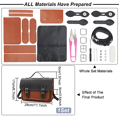 DIY Imitation Leather Satchel Making Kits DIY-WH0304-530-1