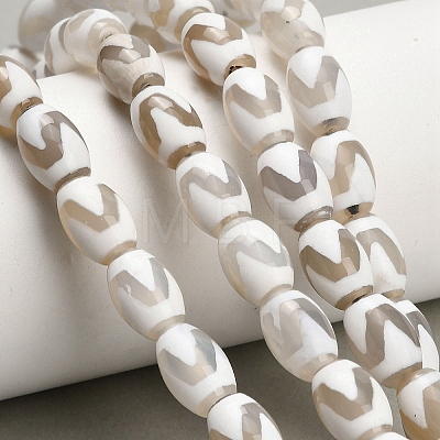 Tibetan Style dZi Beads Strands GG-CBA4812-C06-8X12MM-1