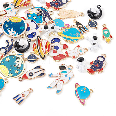 Craftdady 36Pcs 18 Styles Baking Painted Alloy Pendants FIND-CD0001-02-1