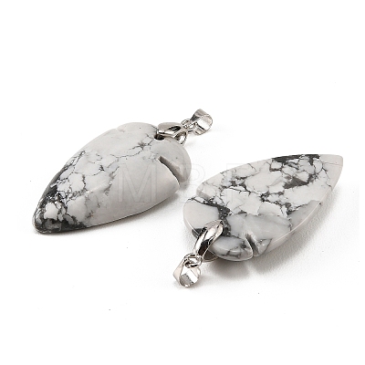 Natural Howlite Pendants G-H359-04P-07-1