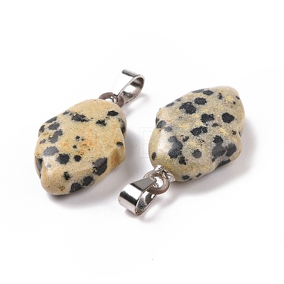 Natural Dalmatian Jasper Pendants G-B041-03P-08-1