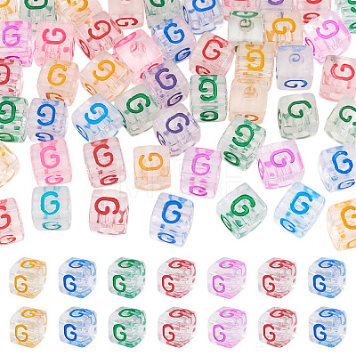 50Pcs Acrylic European Beads MACR-TADJ0001-13G-1