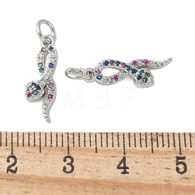 Brass Micro Pave Cubic Zirconia Pendants KK-U056-52P-1