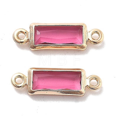 Brass Pave Glass Connector Charms KK-M102-50G-01-1