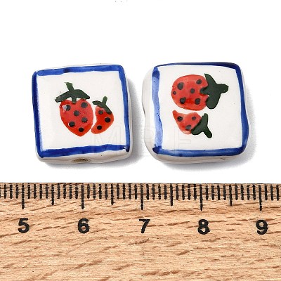 Fruits Hand Painted Handmade Porcelain Beads LAMP-D303-06E-05-1