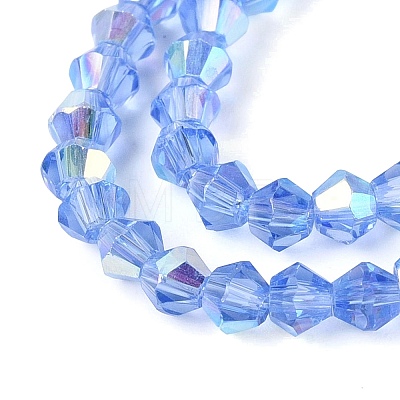 AB Color Plated Transparent Glass Beads Strands GLAA-G127-01-01P-1