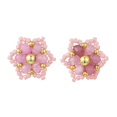 Natural Malaysia Jade Stud Earrings EJEW-MZ00742-01-1
