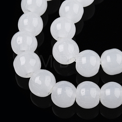 Imitation Jade Glass Beads Strands GLAA-T032-J6mm-01-1