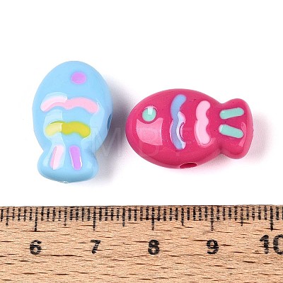 Opaque Acrylic Beads OACR-N152-08-1