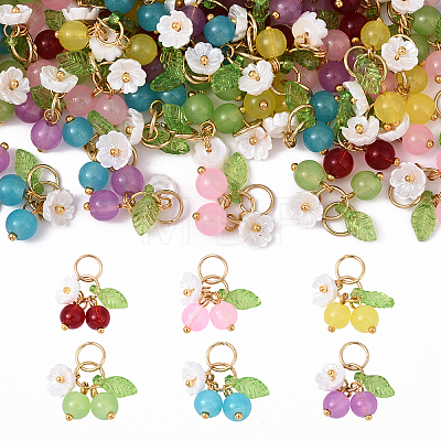 10Pcs Glass Pendants PALLOY-YW00093-01-1