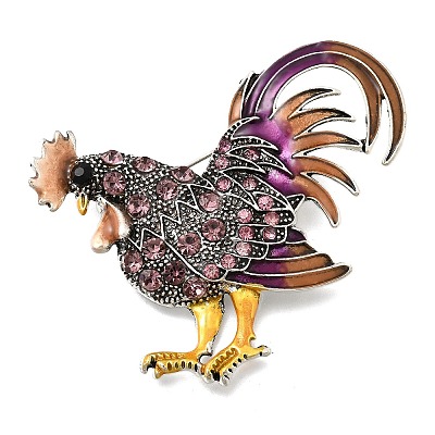 Rooster Enamel Pins JEWB-V001-01A-1