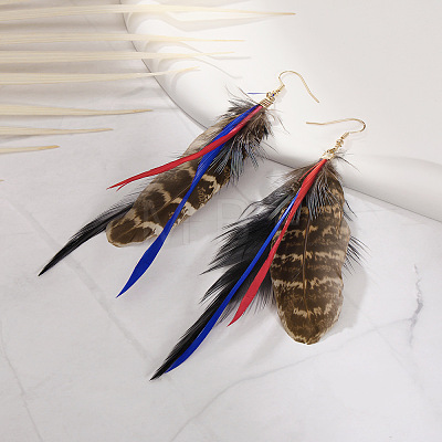 Bohemian Style Feather Dangle Earrings FS-WG092BC-03-1