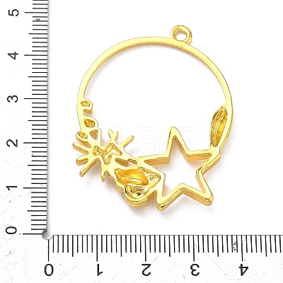 Ocean Theme Alloy Open Back Bezel Pendants PALLOY-F321-03C-G-1