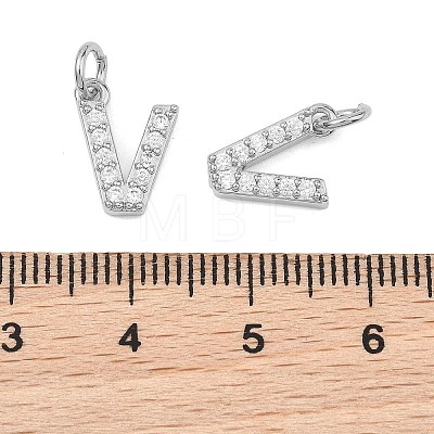 SHEGRACE Brass Micro Pave Clear Cubic Zirconia Pendants XGRQ29717-394P-V-1