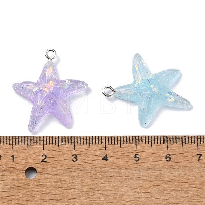 Transparent Resin Pendants RESI-C043-02P-1