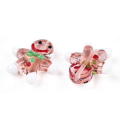 Gingerbread Man Handmade Lampwork Beads LAMP-G150-04F-1