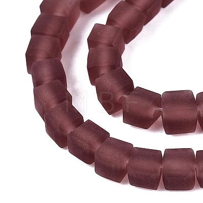 Transparent Frosted Glass Beads Strands GLAA-N072-01A-A17-1