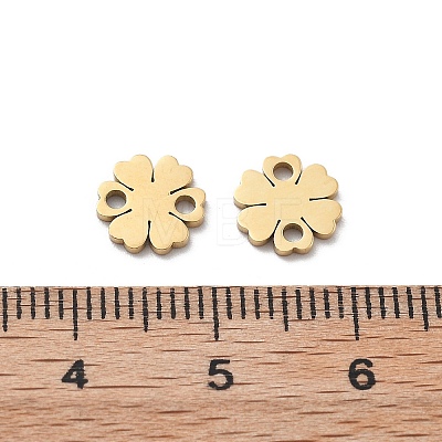 304 Stainless Steel Laser Cut Flower Connector Charms STAS-M111-12G-02-1