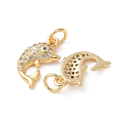 Brass Micro Pave Black Cubic Zirconia Charms CU-H002-02G-1