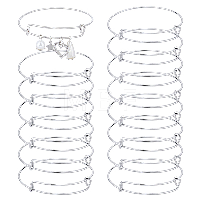 15Pcs Stainless Steel Adjustable Bangle Making BJEW-UN0001-64MS-1