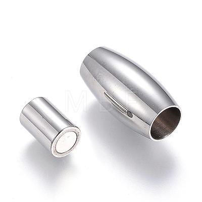 304 Stainless Steel Magnetic Clasps with Glue-in Ends STAS-D159-24-1