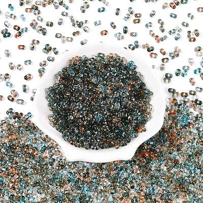 Spray Painted Glass Seed Beads SEED-T007-08A-1