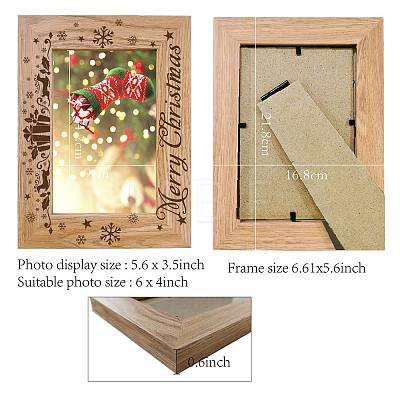 Christmas Theme Rectangle Wooden Photo Frames AJEW-WH0292-008-1