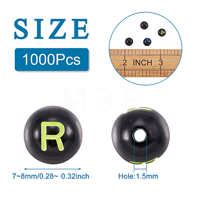 Black Craft Acrylic Beads SACR-TAG0001-02-1