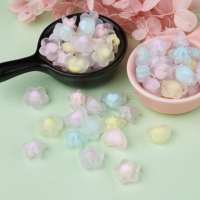 90Pcs 3 Style Transparent Acrylic Beads FACR-PJ0001-01-1