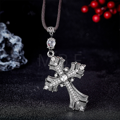 Alloy Cross Hanging Pendant Decorations HJEW-WH0039-08-1
