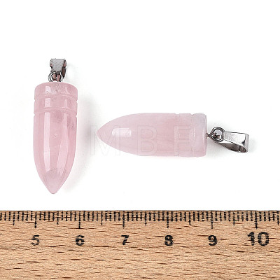 Natural Rose Quartz Pendants G-N349-16P-07-1