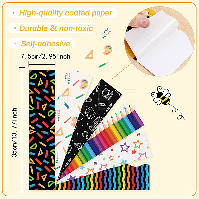 60pcs Coated Paper Border Decorative Stickers STIC-WH0020-004-1