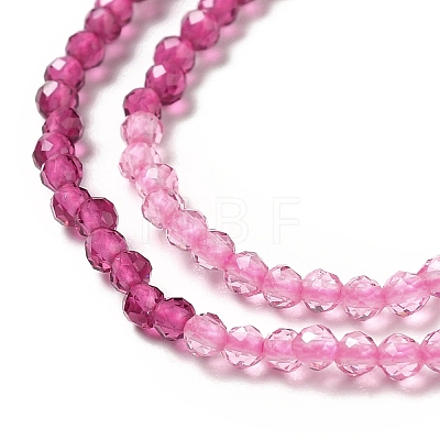 2 Colors Transparent Glass Beads Strands GLAA-G093-01A-1