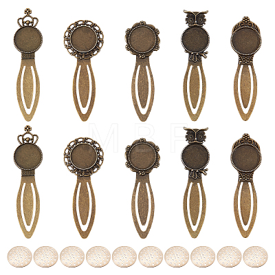 10Pcs Zinc Alloy Bookmark Cabochon Settings FIND-ME0004-26-1
