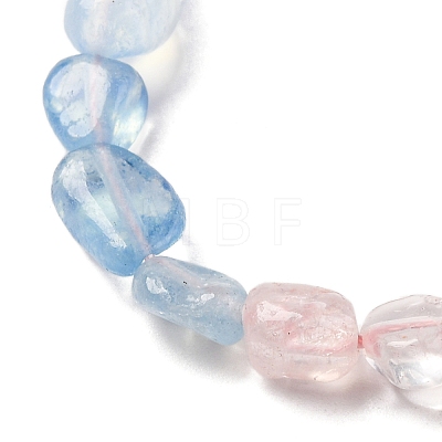 Natural Aquamarine & Rose Quartz Beads Strands G-L610-B04-A01-1