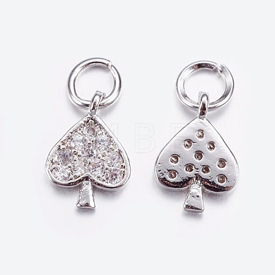 Brass Micro Pave Cubic Zirconia Charms ZIRC-G128-05P-1