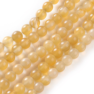 Natural Yellow Agate Beads Strands X-G-O181-02-1