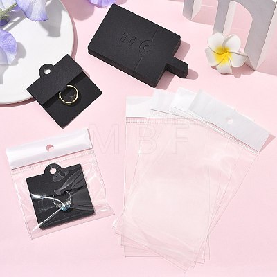 50Pcs Rectangle Foldable Paper Jewelry Display Cards for Rings CDIS-FS0001-31B-1