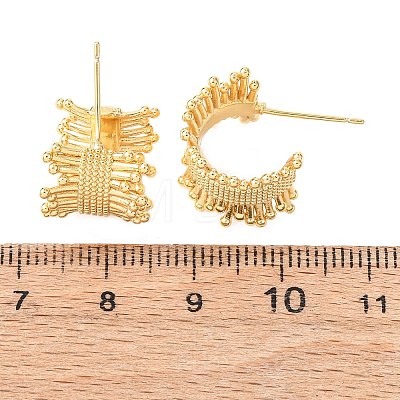 C-Shaped Brass Stud Earrings EJEW-D346-02G-1